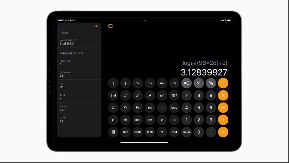 Kalkulator w iPadzie