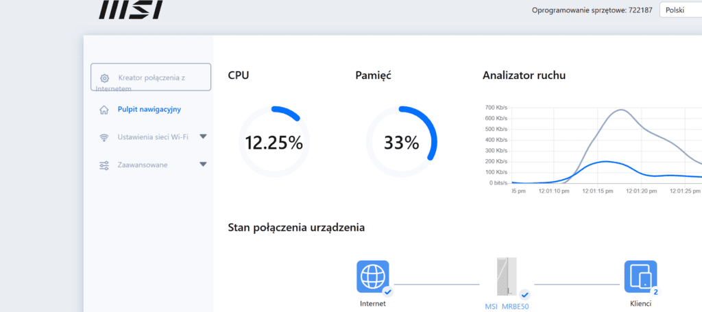 msi roamii be lite mesh system panel administracyjny